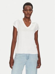 ViCOLO Bluzka TD0009 Biały Relaxed Fit. Białe bluzki ViCOLO, xs, bez wzorów, z satyny, bez kołnierzyka, bez ramiączek. Za 139,99 zł.