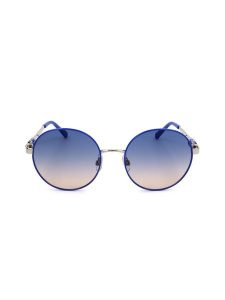 Swarovski Damskie okulary przeciwsłoneczne w kolorze srebrno-niebieskim rozmiar: 55. Niebieskie okulary przeciwsłoneczne Swarovski. Za 294,95 zł.