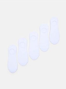 Skarpetki stopki 5 pack - biały. Białe skarpetki Sinsay, bez wzorów. Za 15,99 zł.