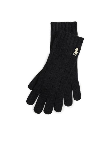 Polo Ralph Lauren Rękawiczki 455981440001 Czarny. Czarne rękawiczki Polo Ralph Lauren, bez wzorów, z dzianiny. Za 469,99 zł.