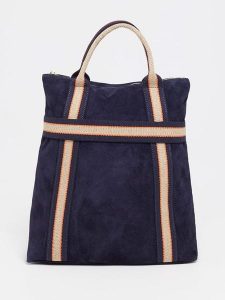 Abaco Skórzany plecak "Gao" w kolorze granatowo-beżowym - 37,5 x 9 x 37 cm rozmiar: onesize. Niebieskie plecaki Abaco. Za 276,05 zł.