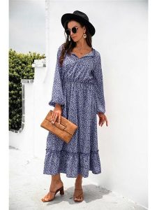 Ariel Tesoro Sukienka w kolorze granatowo-białym rozmiar: 40. Niebieskie sukienki Ariel Tesoro, bez wzorów, bez kołnierzyka, bez ramiączek, maxi. Za 158,47 zł.