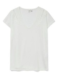 Vero Moda Koszulka w kolorze białym rozmiar: XL. Białe bluzki Vero Moda, xl, bez wzorów, z koronki, bez kołnierzyka, bez ramiączek. Za 57,20 zł.