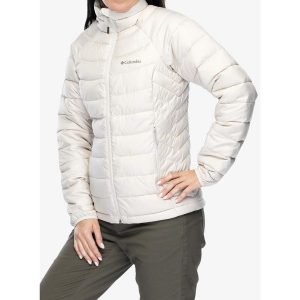 Kurtka ocieplana damska Columbia Powder Lite II Full Zip Jacket. Białe kurtki Columbia, bez wzorów, bez kaptura. Za 308,99 zł.