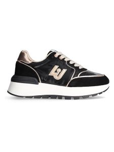 Liu Jo Sneakersy w kolorze różowozłoto-czarnym rozmiar: 38. Czarne trampki Liu Jo, bez wzorów, z materiału, bez zapięcia. Za 431,95 zł.