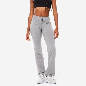 Legginsy fitness damskie Domyos. Czarne legginsy DOMYOS, bez wzorów, z bawełny. Za 69,99 zł.