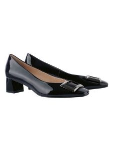 Högl Skórzane czółenka "Thilda" w kolorze czarnym rozmiar: 34,5. Czarne czółenka HÖGL, bez wzorów, z lakierowanej skóry, bez obcasa, bez zapięcia. Za 381,45 zł.