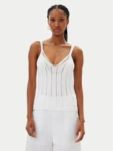 MET Top M10 238MG Biały Regular Fit. Białe topy MET, m, bez wzorów, z wiskozy, bez kołnierzyka, bez ramiączek. Za 199,99 zł.