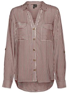 Vero Moda Koszula w kolorze brązowo-białym rozmiar: XS. Różowe bluzki Vero Moda, s, bez wzorów, z wiskozy, bez kołnierzyka, bez ramiączek. Za 94,45 zł.