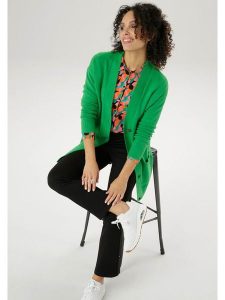 Aniston Kardigan w kolorze zielonym rozmiar: 40. Zielone swetry oversize Aniston, bez wzorów, bez ramiączek. Za 74,99 zł.