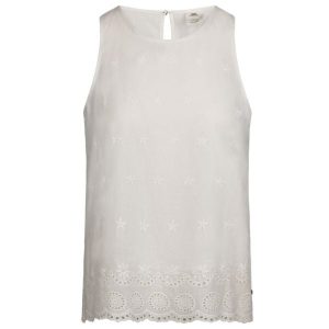 Trespass Zadie - Damski top bez rękawów na co dzień, biały. Czarne topy Trespass, bez wzorów, z materiału, sportowe, bez kołnierzyka, bez ramiączek. W wyprzedaży za 153,85 zł.