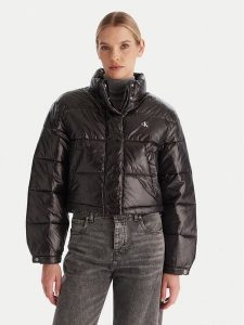 Calvin Klein Jeans Kurtka zimowa LV047D504G Czarny Regular Fit. Czarne kurtki Calvin Klein Jeans, na zimę, l, bez wzorów, z jeansu, bez kaptura. Za 579,99 zł.