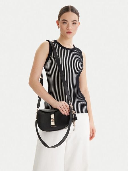 Guess Torebka Brooke HWBG98 97180 Czarny. Czarne torebki klasyczne Guess, z aplikacjami, ze skóry, bez dodatków. Za 529,99 zł.