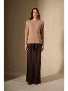 Perfect Cashmere Kaszmirowy sweter "Liora" w kolorze jasnobrązowym rozmiar: L. Brązowe swetry oversize Perfect Cashmere, l, bez wzorów, z kaszmiru, bez ramiączek. Za 303,06 zł.