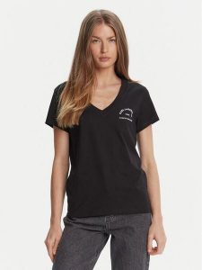 KARL LAGERFELD T-Shirt A3W17104 Czarny Regular Fit. Czarne t-shirty KARL LAGERFELD, s, bez wzorów, z bawełny, bez kołnierzyka, bez ramiączek. Za 269,99 zł.