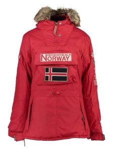 Geographical Norway Parka "Boomera" w kolorze czerwonym rozmiar: M. Czerwone płaszcze Geographical Norway, m, bez wzorów, z futra, bez kaptura. Za 269,81 zł.