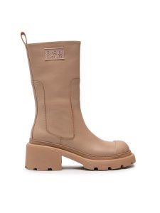 Rage Age Botki RA-18-06-000441 Beżowy. Brązowe botki Rage Age, bez wzorów, ze skóry, bez obcasa, na słupku, bez zapięcia. Za 519,99 zł.