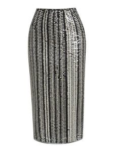 Milano Italy Spódnica w kolorze biało-czarnym z cekinami rozmiar: 36. Czarne spódnice Milano Italy, bez wzorów, midi. Za 252,99 zł.