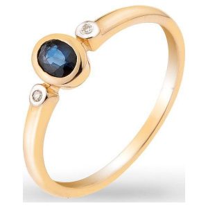 Unikalny Pierścionek - , Diament 0,01ct,szafir. Pierścionki marki W.KRUK. Za 579,00 zł.