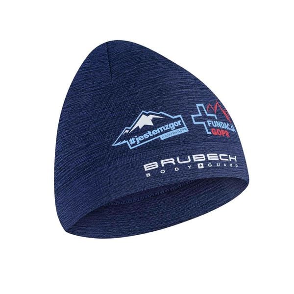 Czapka wełniana unisex Brubeck #JESTEMZGOR #WSPIERAMGOPR. Niebieskie czapki Brubeck, bez wzorów, z elastanu, sportowe. Za 59,99 zł.