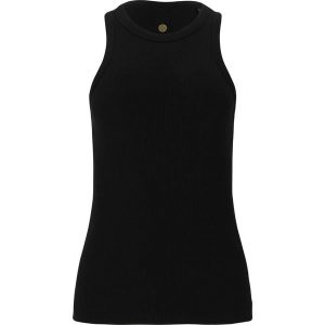 Damski tank top Athlecia Lankae. Czarne topy ENDURANCE, bez wzorów, z bawełny, bez kołnierzyka, bez ramiączek. Za 140,00 zł.