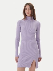 Kontatto Sukienka dzianinowa 3M0827C Fioletowy Slim Fit. Fioletowe kombinezony Kontatto, m, bez wzorów, z dzianiny, bez kołnierzyka, bez ramiączek. Za 349,99 zł.