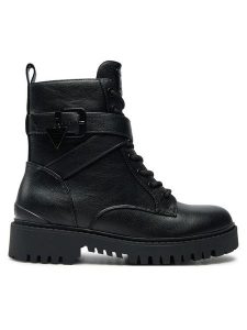Guess Trapery Olsy FLFOLS ELE10 Czarny. Czarne buty zimowe Guess, ze skóry, bez obcasa, bez zapięcia. Za 609,99 zł.