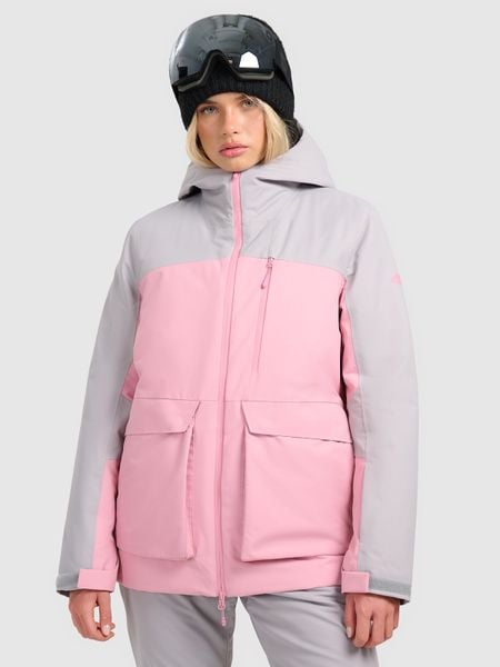 4F Kurtka narciarska membrana 8000 damska - różowa XL. Czerwone kurtki 4f, na zimę, xl, bez wzorów, bez kaptura. W wyprzedaży za 299,99 zł.