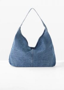 Torba shopper z denimu. Niebieskie shopper bag bonprix, bez wzorów, z denimu, bez dodatków. Za 92,99 zł.