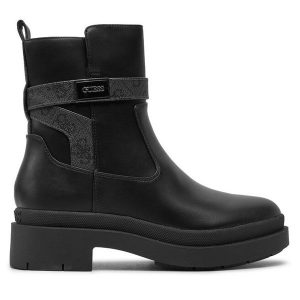 Botki Guess. Czarne botki Guess, z aplikacjami, bez obcasa, na płaskiej podeszwie, bez zapięcia. Za 569,99 zł.