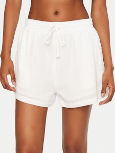 Seafolly Szorty materiałowe Crinkle 55429-SH Biały Regular Fit. Białe szorty Seafolly, bez wzorów, z bawełny. Za 189,99 zł.