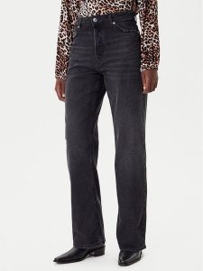 HUGO Jeansy 50546496 Czarny Wide Leg. Czarne jeansy Hugo, bez wzorów, z bawełny. Za 459,99 zł.