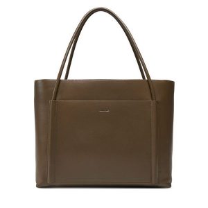 Torebka Calvin Klein. Brązowe shopper bag Calvin Klein, bez wzorów, bez dodatków. Za 439,99 zł.
