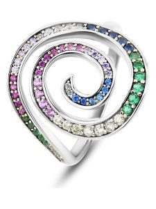 DI GIORGIO Srebrny pierścionek z cyrkoniami rozmiar: 50. Szare pierścionki DI GIORGIO, z cyrkonią, srebrne. Za 157,35 zł.