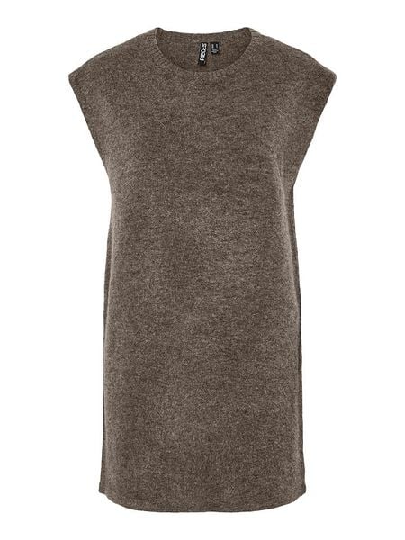 Pieces Sukienka dzianinowa "Pcjiko" w kolorze ciemnobrązowym rozmiar: S. Brązowe sukienki Pieces, na co dzień, s, bez wzorów, z dzianiny, bez kołnierzyka, bez ramiączek, mini, proste. Za 104,89 zł.