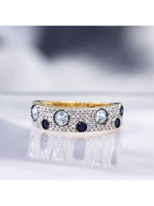 CARATELLI Złoty pierścionek "Majunga" z diamentami rozmiar: 50. Niebieskie pierścionki CARATELLI, z diamentem, złote. Za 1 557,99 zł.