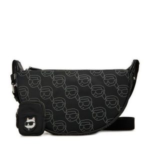 Torebka KARL LAGERFELD. Czarne listonoszki KARL LAGERFELD, bez wzorów, bez dodatków. Za 469,99 zł.