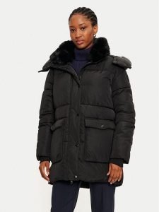 Rinascimento Kurtka zimowa CFC0118343003 Czarny Loose Fit. Czarne kurtki Rinascimento, na zimę, l, bez wzorów, z syntetyku, bez kaptura. Za 589,99 zł.