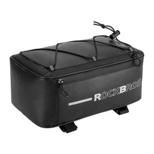 Torba rowerowa na bagażnik 9l ROCKBROS 30141700002. Czarne torebki klasyczne ROCKBROS, bez wzorów, bez dodatków. Za 75,00 zł.