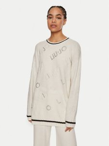 Liu Jo Sweter TF4173 MS55L C3447 Biały Regular Fit. Białe swetry klasyczne Liu Jo, l, z syntetyku, bez kołnierzyka. Za 599,99 zł.