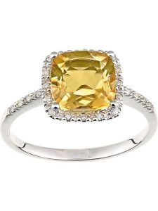 Revoni Złoty pierścionek z diamentami i cytrynem rozmiar: 56. Szare pierścionki Revoni, z cytrynem, złote. Za 1 840,99 zł.