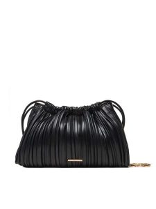 Calvin Klein Torebka Drawstring Plisse Crossbody LV04F3076G Czarny. Czarne torebki wieczorowe Calvin Klein, bez wzorów, ze skóry, bez dodatków. Za 329,99 zł.