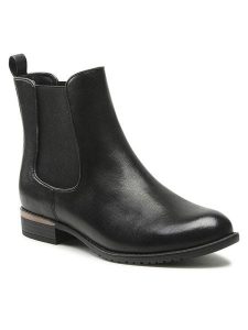 Jenny Fairy Sztyblety W16AW462-20 Czarny. Czarne botki Jenny Fairy, bez wzorów, ze skóry, bez obcasa, na płaskiej podeszwie, bez zapięcia. Za 77,99 zł.