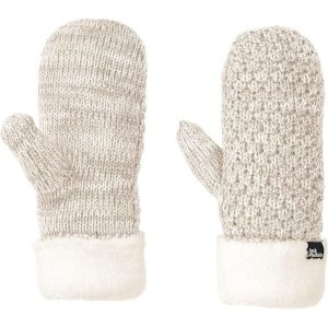 Rękawiczki turystyczne zimowe damskie Jack Wolfskin Highloft Knit Mitten. Brązowe rękawiczki Jack Wolfskin, na zimę, bez wzorów, z poliesteru. Za 108,64 zł.