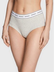 Guess Figi brazylijskie Carrie O97E03 KBBU1 Szary. Szare figi Guess, z aplikacjami, z bawełny. Za 59,99 zł.
