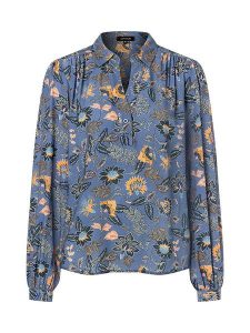 More & More Bluzka w kolorze niebieskim ze wzorem rozmiar: 34. Niebieskie bluzki More & More, bez wzorów, z wiskozy, bez kołnierzyka, bez ramiączek. Za 61,17 zł.