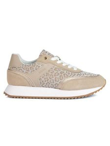 Geox Sneakersy "Doralea" w kolorze beżowym rozmiar: 41. Brązowe trampki Geox, bez wzorów, z gumy, bez zapięcia. Za 308,95 zł.