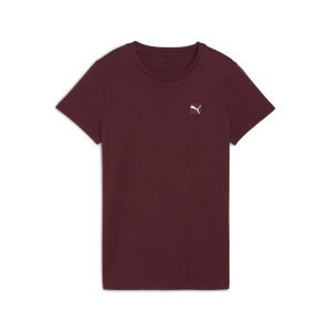 Damska koszulka ESS ELEVATED PUMA Ruby Shimmer Red. Czerwone bluzki Puma, z aplikacjami, eleganckie, bez kołnierzyka, bez ramiączek. Za 109,00 zł.