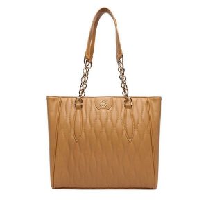 Torebka Beverly Hills Polo Club. Brązowe shopper bag Beverly Hills Polo Club, bez wzorów, bez dodatków. Za 279,99 zł.