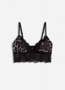 Biustonosz bustier z trójkątnymi miseczkami z koronką. Czarne biustonosze bonprix, bez wzorów, z koronki. Za 77,99 zł.